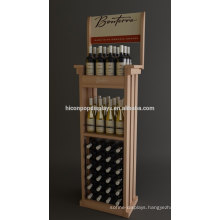 Custom Supermarket Wholesale Price Liquor Retail Freestanding Commercial Wooden Beer Display Rack